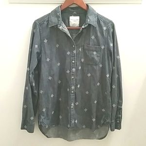 American Eagle Outfitters Denim Button-up …